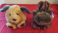 2-Vintage Puffkins Plush Stuffed Animal Toy Gus Moose NOT and Fetch Dog NWOT