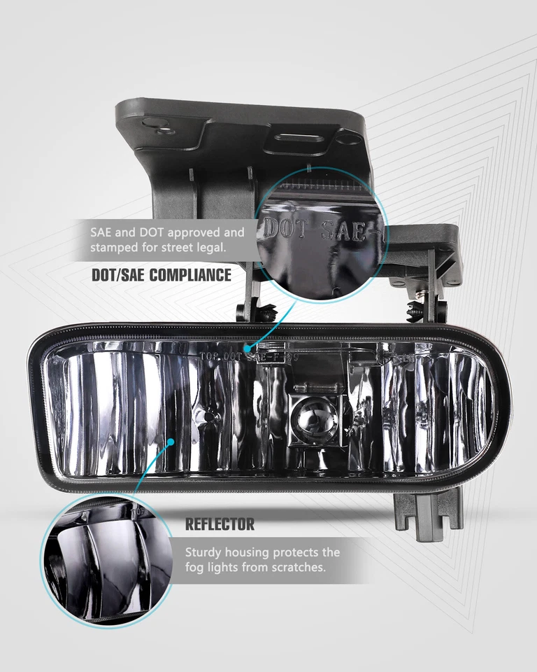 For 99-02 Chevy Silverado Suburban Tahoe Bumper Fog Lights Smoke Lens Pair Lamps Foto 3 de 4