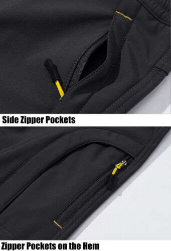 Pantaloni da neve da uomo foderati in pile da sci 5 zip taschini impermeabili escursionistici pantaloni invernali - Foto 18 di 52