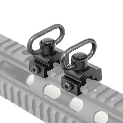 2 Set Heavy Duty Quick Detach Push Button Sling Swivel Picatinny Mount 20mm
