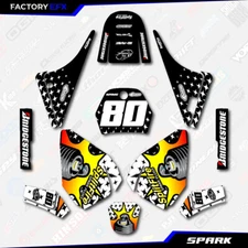 White Spark Racing Graphics Kit fits Yamaha PW80 Decal Sticker PW 80 All Years