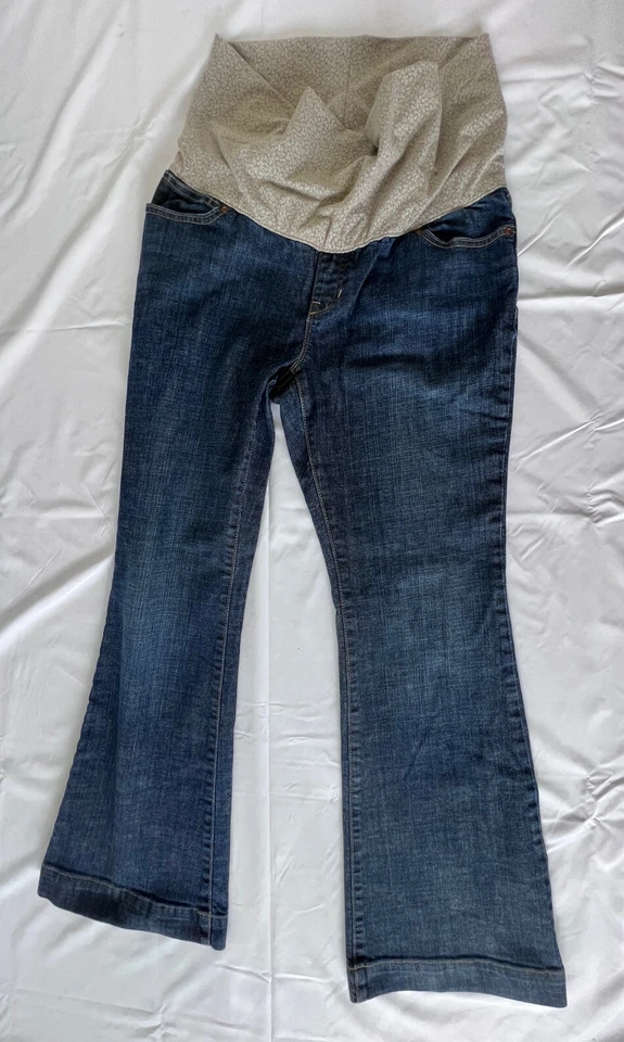 Gap 1969 Dark Blue Maternity Boot Cut Jeans and Motherhood Jeans Size L inseam31 - Image 3 of 4