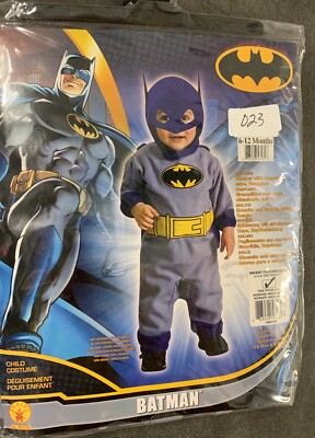 Infant Baby Batman Halloween Costume 3pcs New Sz 6-12 Months