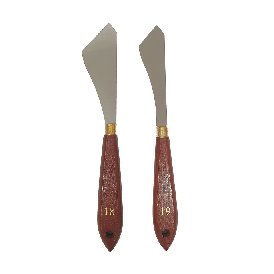 The Art Shop Skipton Wooden Handled Painting Palette Knives, Single or Set of 2