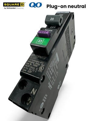 #ad SQUARE D QO120PAFGF 20A DUAL FUNCTION AFCI GFCI BREAKER PLUG ON NEUTRAL NEW QO $49.99