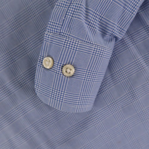 Polo Ralph Lauren Shirt Mens 16.5 32/33 Blue Prince of Wales Check 100% Cotton - Picture 5 of 9
