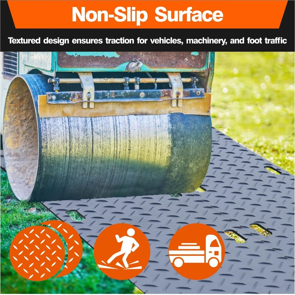 Alfombrillas de protección del suelo de alta resistencia para equipos vehículos césped/camino/sitio de trabajo Foto 3 de 4