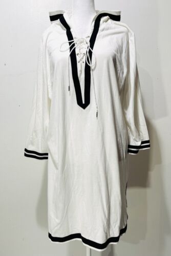 Paradise Bay hooded dress tropical summer beach resort boat fishing women’s L