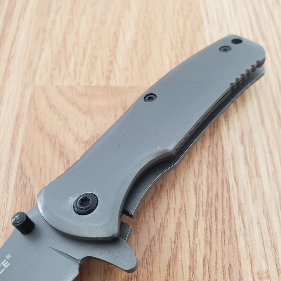 Tac Force Assisted Folding Knife 2.75" 440C Steel Blade Gray Stainless Handle - Image 4 of 4