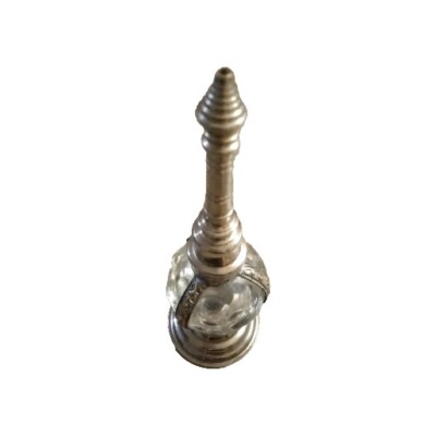 Unique Vintage Art Deco Silver And Glass Moroccan Rose Water Perfume Bottle. 