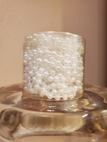 Faux Pearl Plastic Beads String White, Ivory or Silver - 3mm or 4mm - 5 yards - Picture 15 of 17