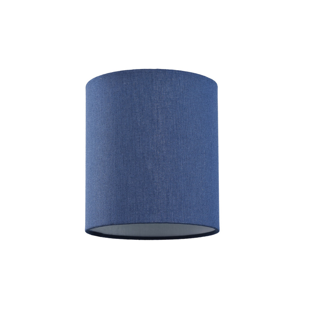 Contemporary and Elegant Midnight Blue Linen Fabric 18cm Cylinder Lamp Shade ...