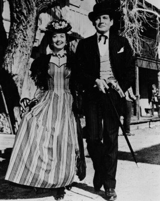 Bat Masterson TV series Cathy Downs Gene Barry stroll in town 8x10 real photo