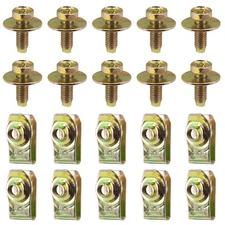 for Datsun Body Bolts- M6-1.0 x 16mm Long- Hex- Washer- 10x bolts 10U-nut Clips