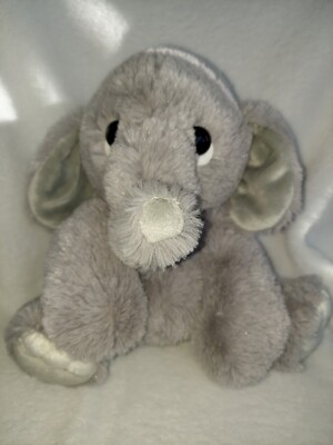 Aurora Elephant 8'' Plush Gray Soft Toy Cuddly Baby Grey Stuffed Animal