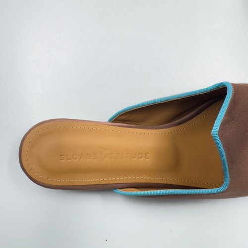 Sloane Attitude flache braune Damen-Satinpantoletten UK-Größe 6 - Bild 12 von 12