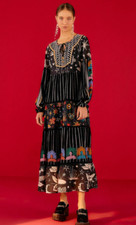 FARM RIOBlack Mixed Prints Embroidered Maxi Dress Regular price $395 Small