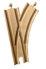 BRIO Style Wooden Train Railway Curved Switching Y-Shaped Track