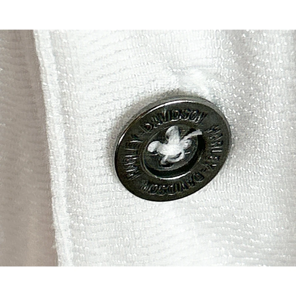 Polo Harley Davidson Blanco/Naranja Pura Sangre Florence Kentucky Talla Lg Usado en Excelente Condición Foto 4 de 4