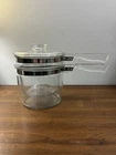 Vintage Pyrex Flameware Double Boiler with Lid #6283 3 Pieces 1 1/2 QT USA Made