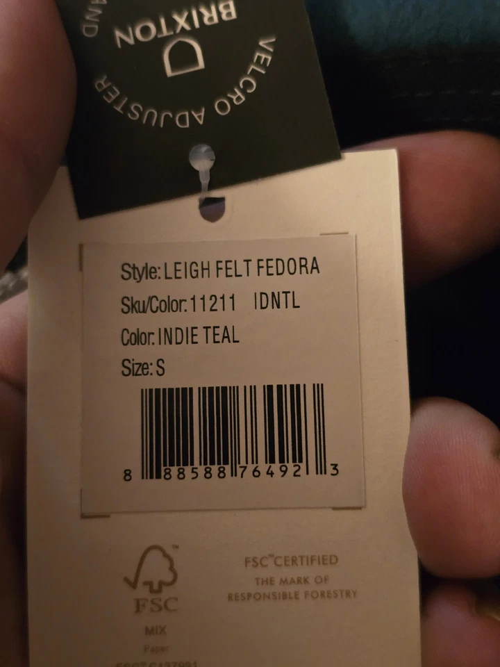 New! Brixton LEIGH Wool FELT FEDORA Hat Adjustable - Image 3 of 4