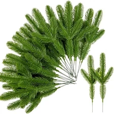 30PCS Artificial Pine Branches - Fake Green Plants Pine Needles DIY Pine Garland