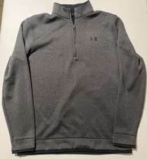 Under Armour Golf Men  s Quarter Zip Fleece Pullover Size Medium Grey UA Storm