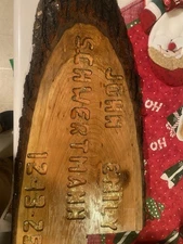 Live Edge Black Cherry.  Your Family Name, Wedding Date etc.