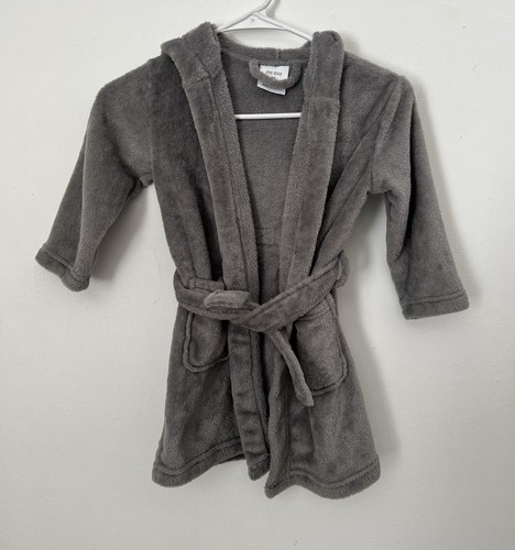 Okie Dokie Toddler Boys Size 3T LS Fleece Robe Belted Hooded Monster Gray