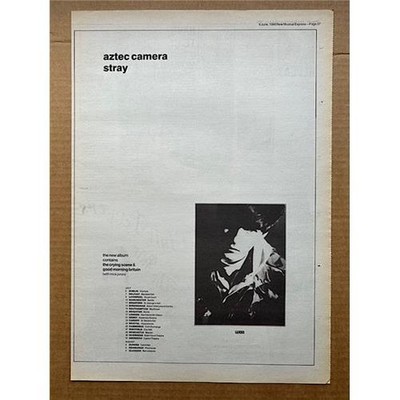 AZTEC CAMERA STRAY POSTER SIZED original music press advert from 1990 - printed