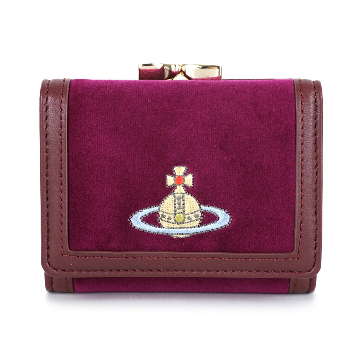 小物 Vivienne Westwood Vivienne Westwood EMBROIDERED ORB SMALL FRAME WALLET 51150034W