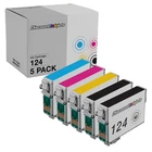 5PK Reman Black & Color Printer for Epson 124 Ink Cartridge Stylus NX230 NX330