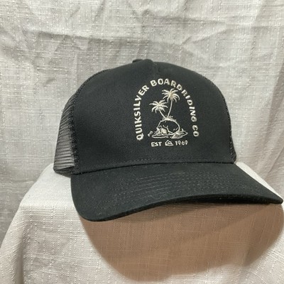 Quiksilver Boarding Co Snapback Adjustable Mesh Trucker Black Hat Cap