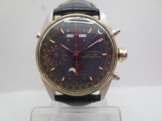 EBERHARD & CO.NAVY MASTER MOONPHASE TRIPLE CALENDAR CHRONOGRAPH AUTOMATIC WATCH