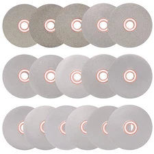 Diamond Flat Lap Disc Set 4" x 5/8" Arbor 50-3000 Grit Grinding Wheel