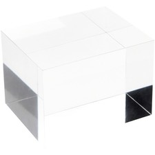 Plymor Clear Polished Acrylic Rectangular Display Block, 3" H x 3" W x 4" D