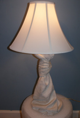 Vintage Rare John Dickenson Sculptured Bow Drape MCM Art Table Lamp Tested Works