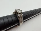 Vintage Sterling Silver 925 Ring Sz 7.5 Round Stone 4.4g