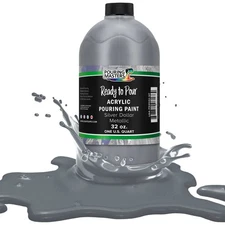 Pouring Masters Silver Dollar Metallic 32-Ounce (Quart) Acrylic Pouring Paint