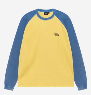 Stussy Basic Stussy Thermal 2 Tone LS T-Shirt Yellow 1140362 | eBay
