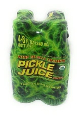 Organic Pickle Juice Liquid Sport Drinks, Stops Cramps, 8 oz bottles - 4 count