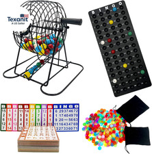 Deluxe Bingo Game Set-Includes Bingo Cage,600 Colorful Bingo Chips with a Bag,10