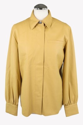 Hugo Boss Damen Oberteil Gr. 38 Gelb Oberteil Geknöpftes Hemd  Bluse Blouse