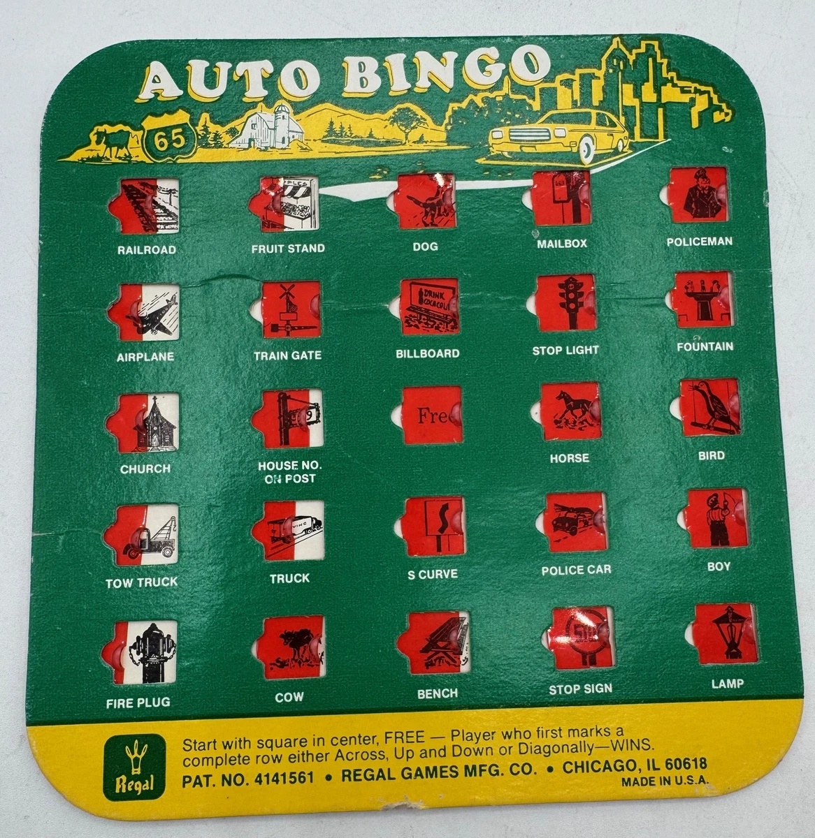 Bingo Board 1960 Vintage Manufacture Board & Traditional Games for