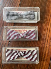 lot of 3, vintage clip on BOW TIES, in original clear plastic cases