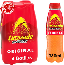 Lucozade Energy Original 380ml 4 Pack Sports Drink Performance Great Taste