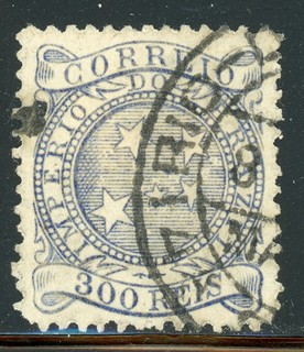BRAZIL Used Selections: Scott #94 300r Gray Blue SOUTHERN CROSS (1887) CV$30