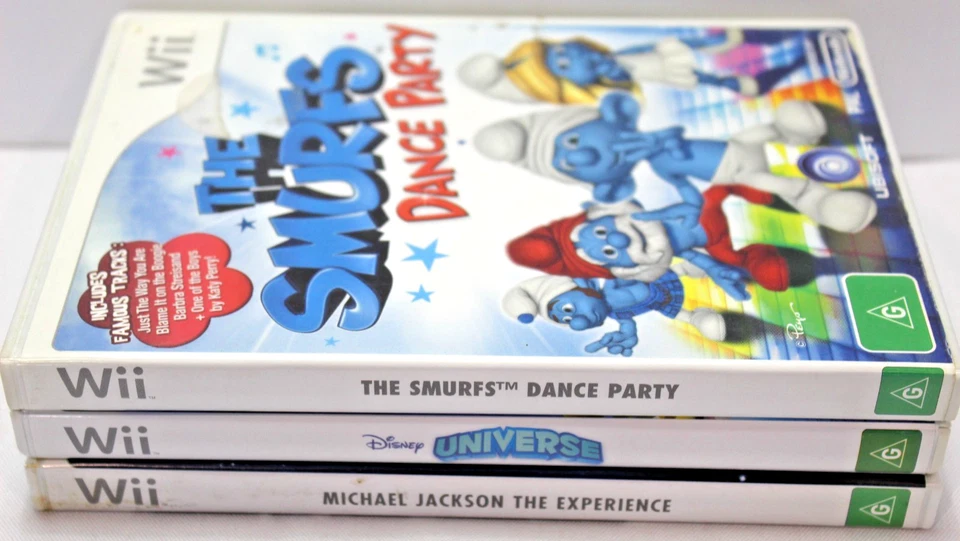 Nintendo Wii Games Michael Jackson Experience Smurfs Dance Party Disney Universe - Image 2 of 4
