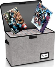 Collection Comic Book Storage Box, 15.8" X 7.8" X 11.8", Collapsible Comic Short