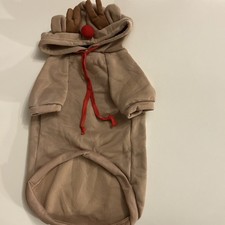Dog Reindeer Hoodie   Cozy Fleece Pet Costume 24  Around-Neck To Tail 19  XXL